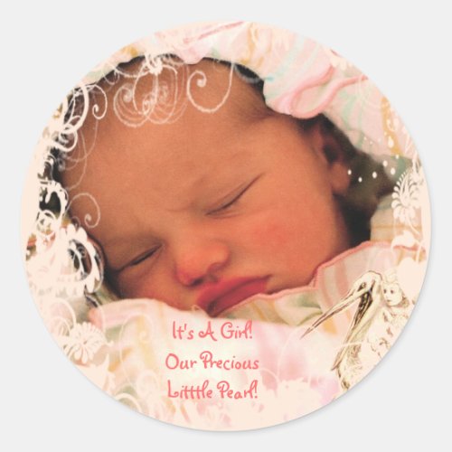 Baby Girl Stickers with your baby photo