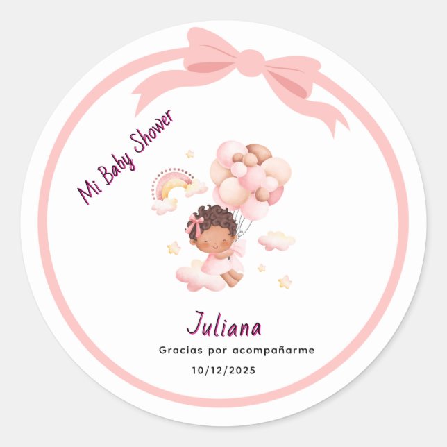 Baby Girl stiker editable Classic Round Sticker (Front)