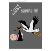 Baby Girl & Stork - Newborn (Front)