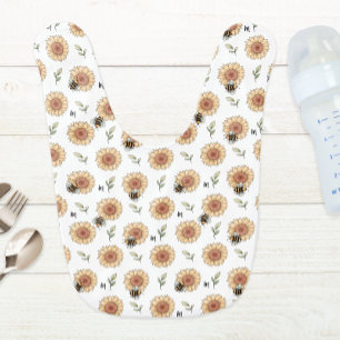 Baby Girl Sunflower Bumblebee Baby Bib