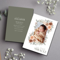 Baby Girl Sweet Floral Photo Birth Announcement