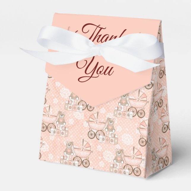 Baby Girl Thank You Favor Boxes (Front Side)