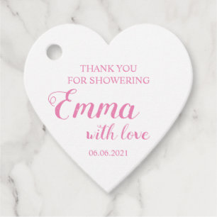 Baby Girl Thank You For Showering Baby Shower Favor Tags