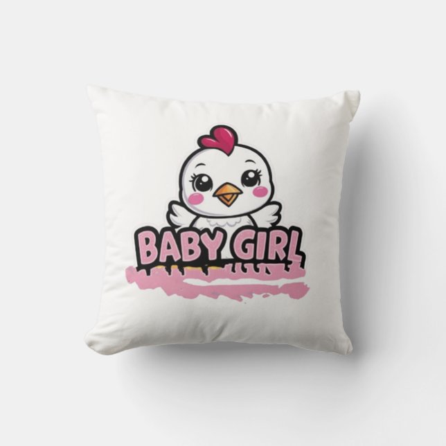 Baby girl  throw pillow (Front)
