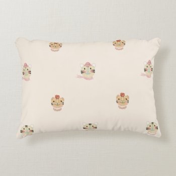 Baby Girl Tiger Faces Baby Pillow For Blanket by spacetempodesign at Zazzle
