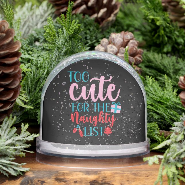 Baby Girl Too Cute For the Naughty List Snow Globe (Winter)