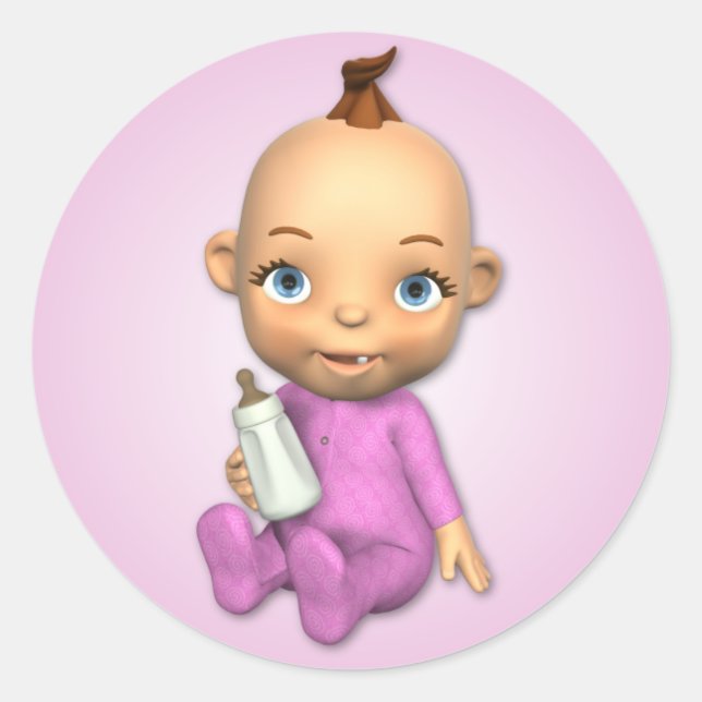 Baby Girl Toon Sticker (Front)