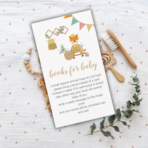 Baby Girl Toys Pastel Baby Shower Book Request Enclosure Card