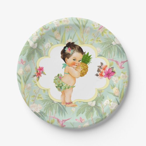 Baby Girl Tropical Hawaiian Luau Hibiscus Paper Plates