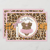Baby Girl Tutu Cheetah Print Baby Shower Invitation (Front/Back)