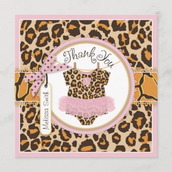 Baby Girl Tutu Cheetah Print Thank You by NouDesigns at Zazzle
