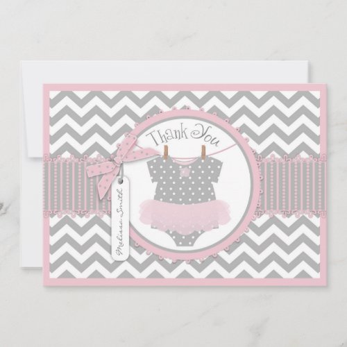 Baby Girl Tutu Chevron Print Thank You
