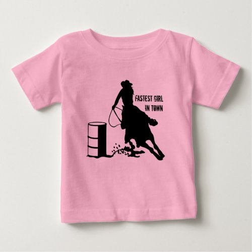 Baby Girl TuTu Cowgirl Barrel Racer Baby T_Shirt