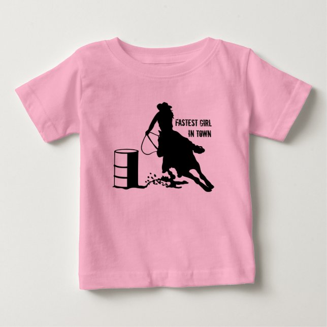 Baby Girl TuTu Cowgirl Barrel Racer Baby T-Shirt (Front)