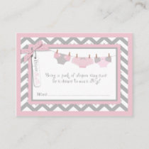 Baby Girl Tutu Diaper Raffle Ticket Enclosure Card