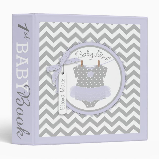 Baby Girl Tutu Memory Book Album Binder (Front/Spine)