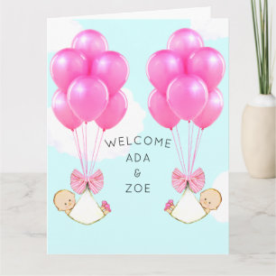 Baby Girl Twins  Card