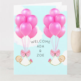 Baby Girl Twins Card