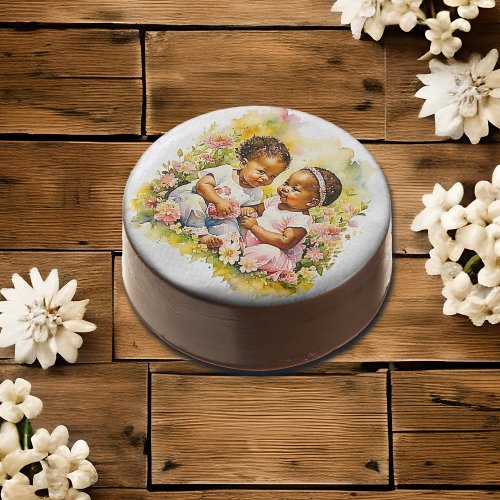 Baby Girl Twins of Color Baby Shower Chocolate Covered Oreo