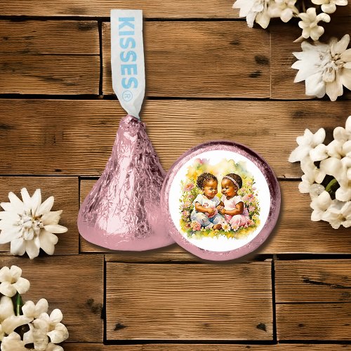 Baby Girl Twins of Color Baby Shower Hersheys Kisses