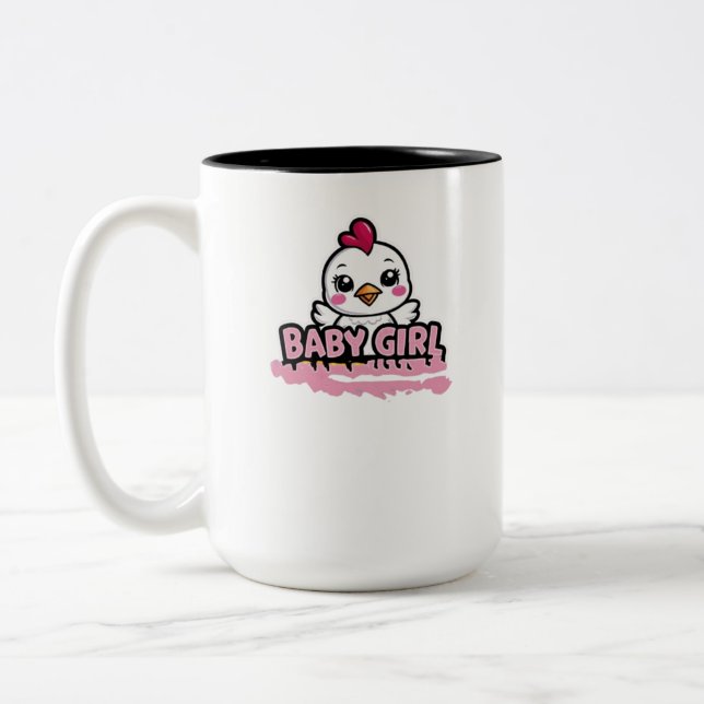 Baby girl  Two-Tone coffee mug (Left)