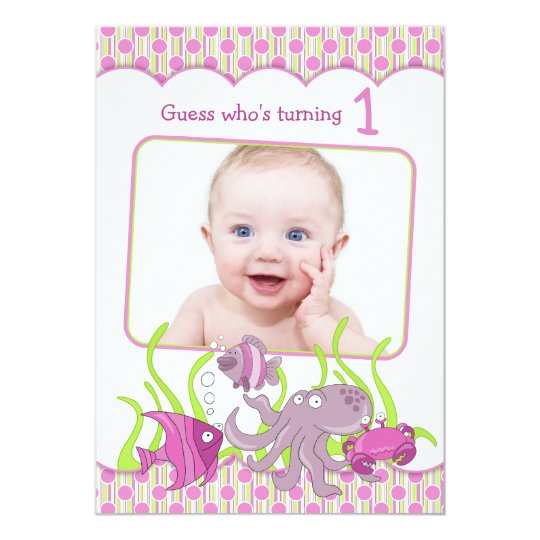 Baby Girl Under the Sea Birthday Invitation