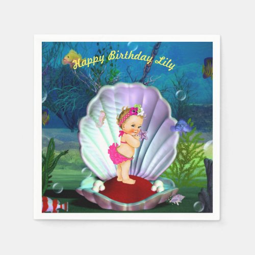 Baby Girl Under the Sea Party Napkins