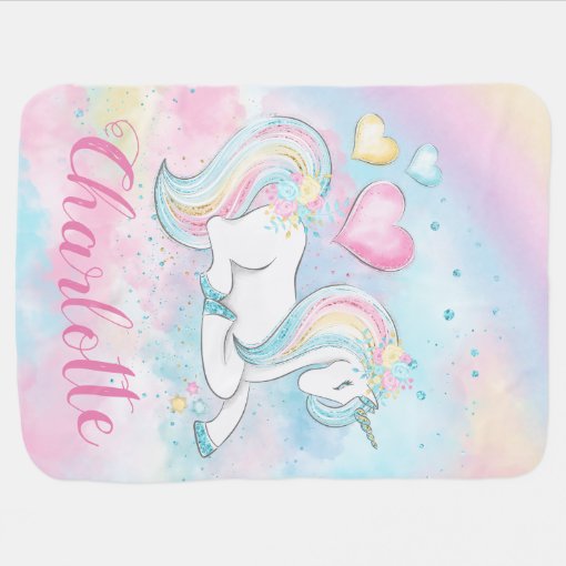 Baby Girl Unicorn Blanket Zazzle