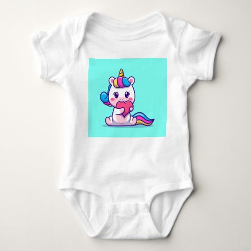 Baby Girl Unicorn Body Suit Tshirt and One Piece