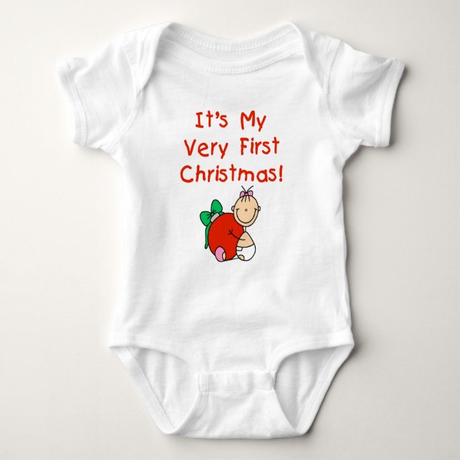Baby Girl Very 1st Christmas Bodysuit (Front)