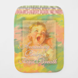 Baby girl vintage watercolor cute elegant shower baby burp cloth