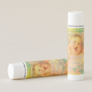 Baby girl vintage watercolor cute elegant shower lip balm