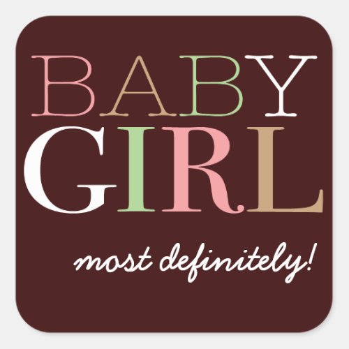 Baby Girl Vote Sticker for Gender Reveal Party
