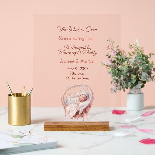 Baby Girl Welcome Sign  (Wedding)