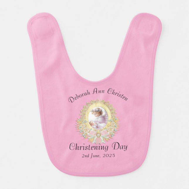 Baby Girl With Angel Baby Bib (Front)