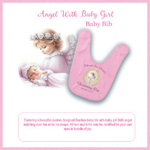 Baby Girl With Angel Bib