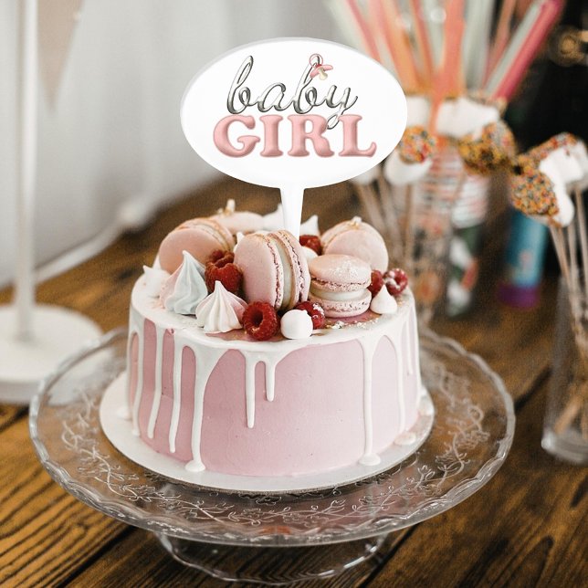 Baby Girl with Pacifier Typography Cake Topper (Creator Uploaded)