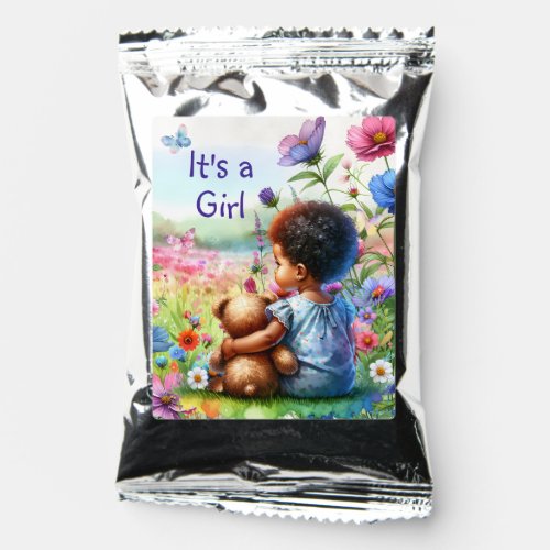 Baby Girl with Teddy Bear Baby Shower Its a Girl Coffee Drink Mix