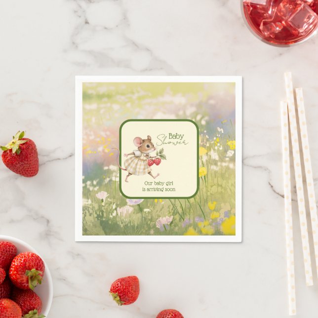 Baby Girl Woodland Animal Shower Napkins (Insitu)