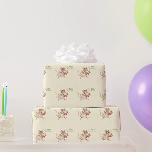 Baby Girl Woodland Animal Shower Wrapping Paper (Party Gifts)