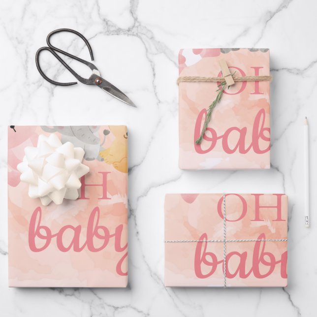 Baby girl wrapping paper (Front)