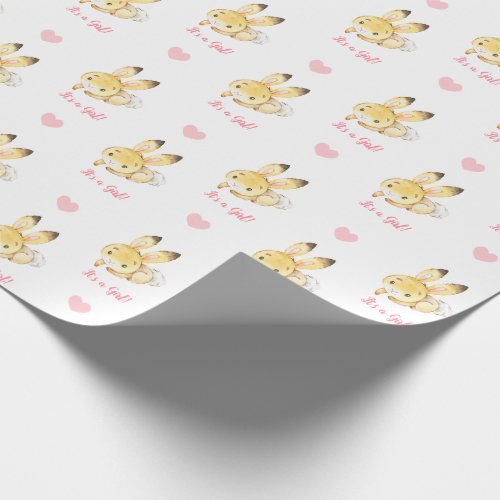 Baby Girl Wrapping Paper Pink Bunny Its A Girl