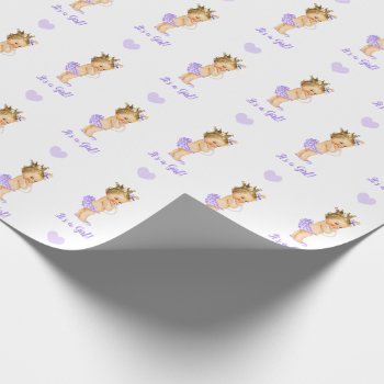 Baby Girl Wrapping Paper (purple Vintage Princess) by CallaChic at Zazzle
