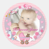 It's a girl pink bow knot baby shower stickers