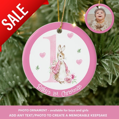 Baby Girls 1st Christmas Photo Decoration Rabbit