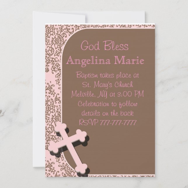 Baby Girls Baptism/Christening Invitations (Front)