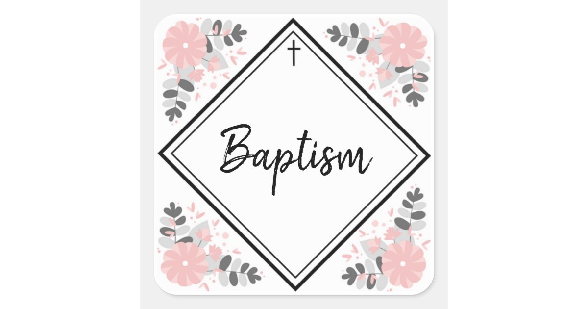 Baby Girl's Baptism Envelope Seal / Sticker Zazzle