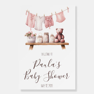 Baby Girl's Clothes Baby Shower Welcome Sign