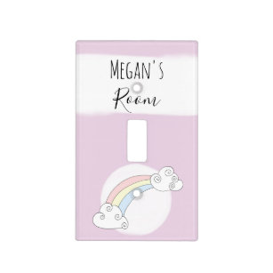 Baby Girl's Doodle Whimsical Rainbow Nursery Light Switch Cover