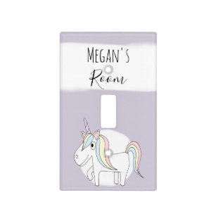 Baby Girl's Doodle Whimsical Unicorn Nursery Light Switch Cover